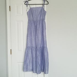 Blue and White Striped Maxi Dress size 4